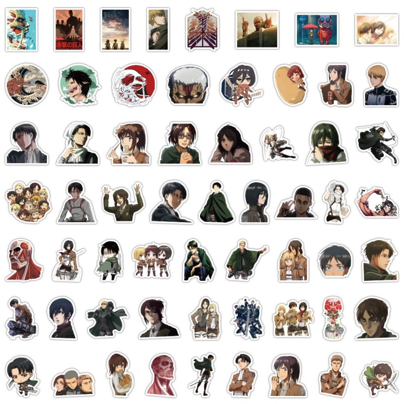 Laptop Accessories Cute - 60Pcs 진격의 거인 애니메이션 스티커 귀여운