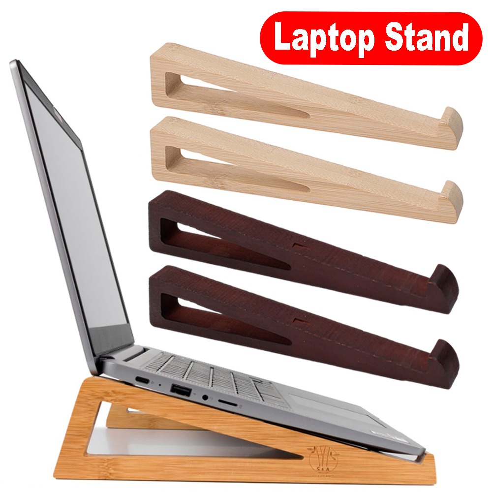 Laptop Accessories Design - 휴대용 접이식 나무 노트북 스탠드-인체공학적 각도