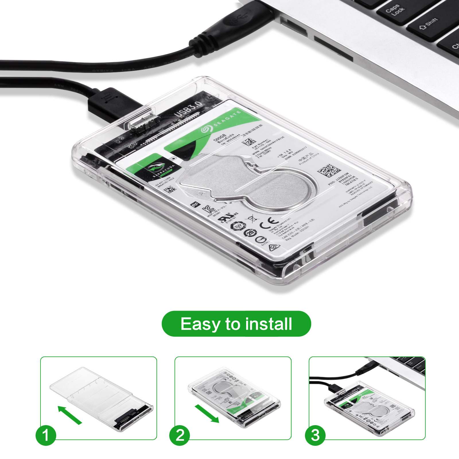 USB 타입 C 투명 2.5인치 외장 스토리지 케이스  - Laptop External Accessories 리뷰 및 가격