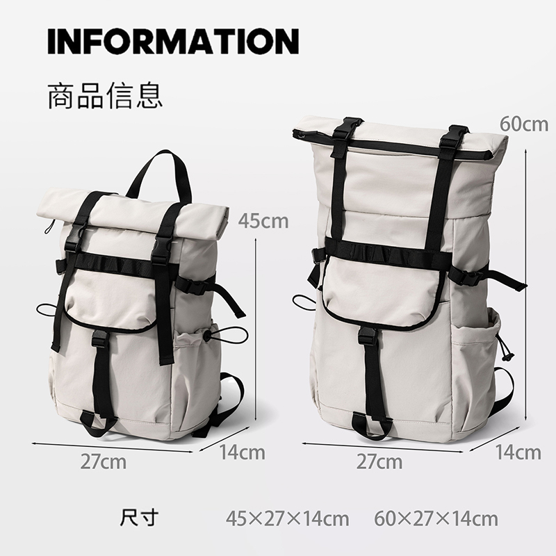 신형 남성용 롤탑 확장형 여행 백팩 노트북 백팩 아웃도 - Laptop Bag Waterproof 리뷰 및 가격