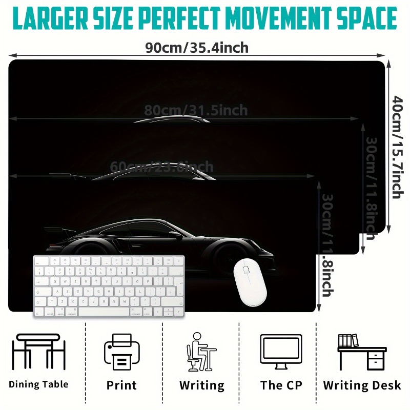 대형 무광 블랙 게이밍 마우스 패드 고무 미끄럼 방지  - Laptop Accessories Design 리뷰 및 가격