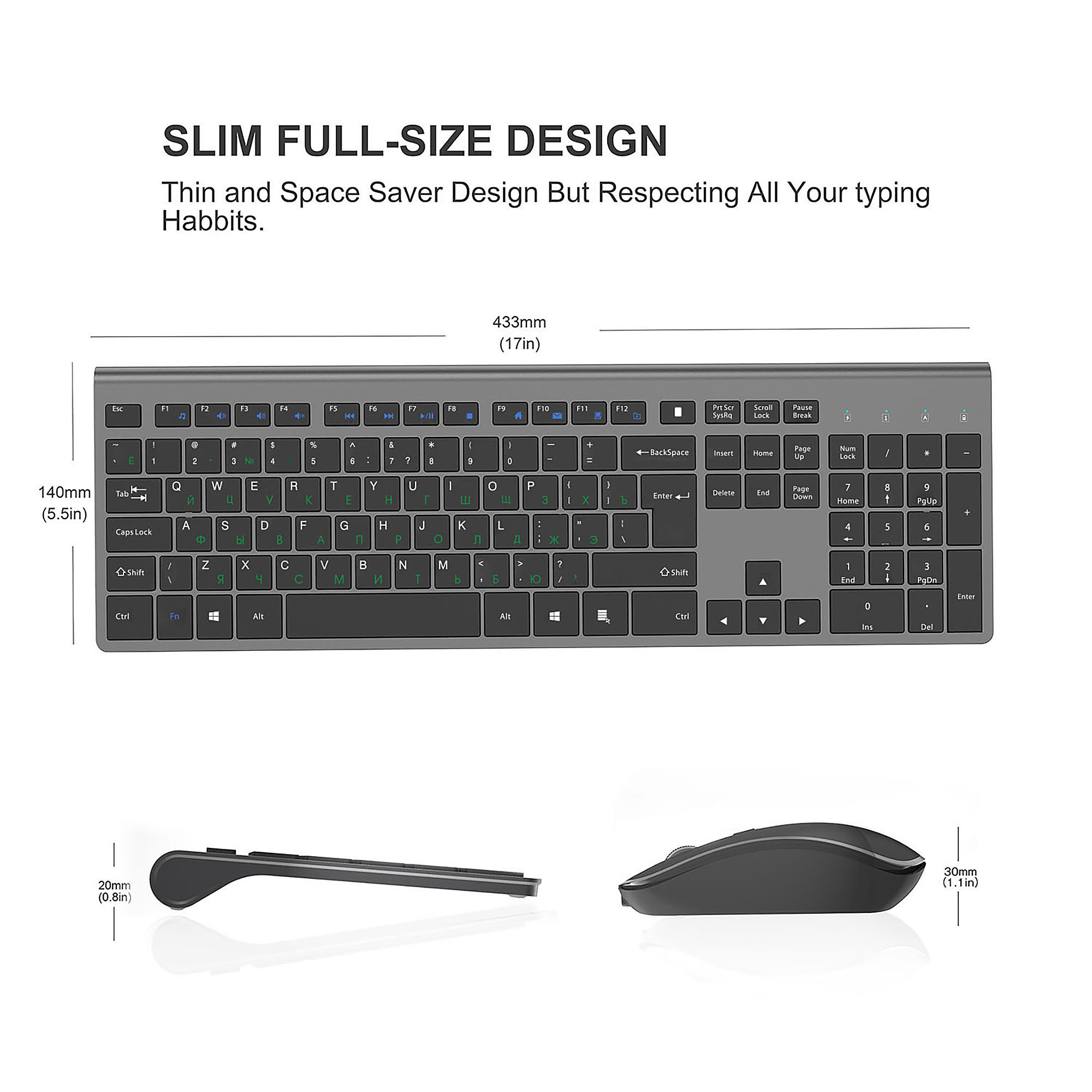 2.4GHz 무선 충전식 키보드 및 마우스 세트, 풀사 - Laptop External Accessories 리뷰 및 가격