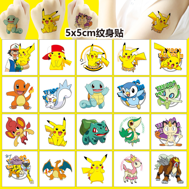 5*5cm 20pcs 포켓몬 피카추 문신 스티커 어린이 - Laptop Accessories Cute 리뷰 및 가격