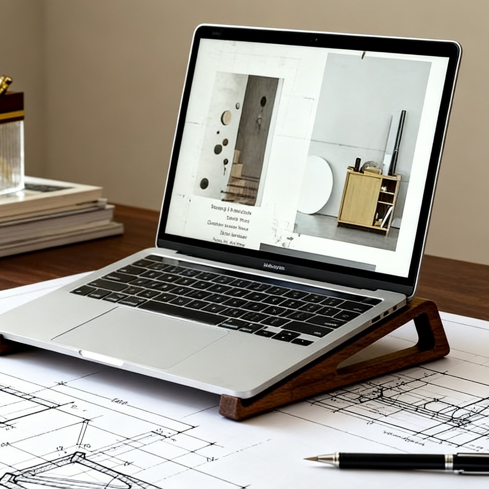 휴대용 접이식 나무 노트북 스탠드-인체공학적 각도 조절 - Laptop Accessories Design 리뷰 및 가격